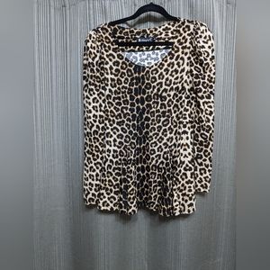 Womens Small Stretchy  Sexy Lepoard Blouse, top, shirt